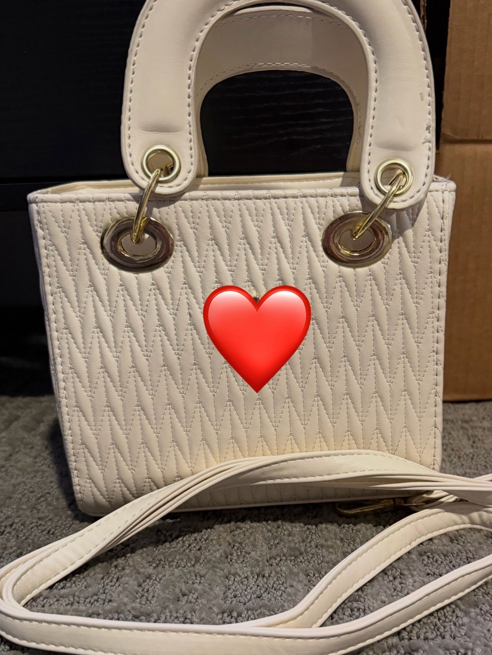 Cream bag with gold detail